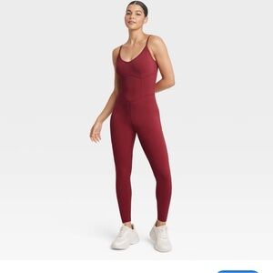 Target Joylab maroon corset tank top long athletic jumpsuit size XS